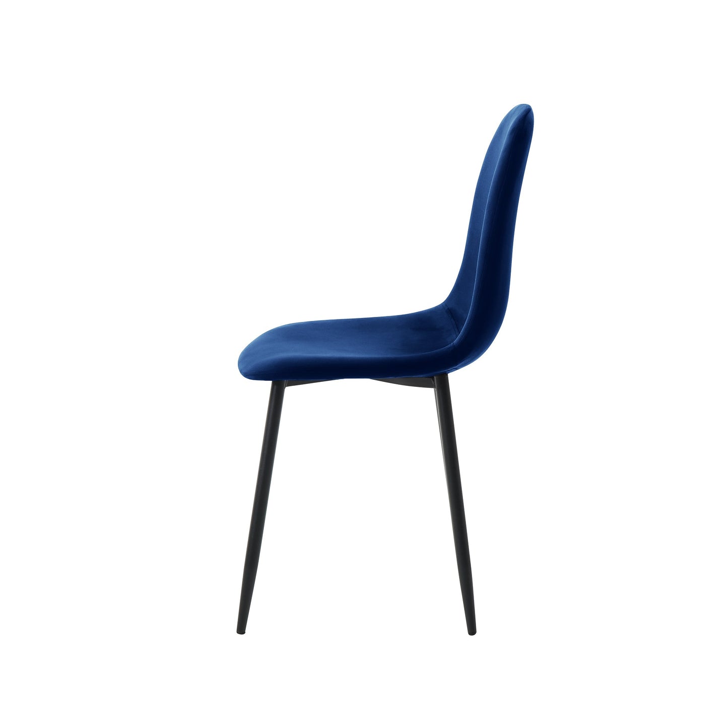 Set de 4 sillas terciopelo Oxford - Azul y Negro - Tugow