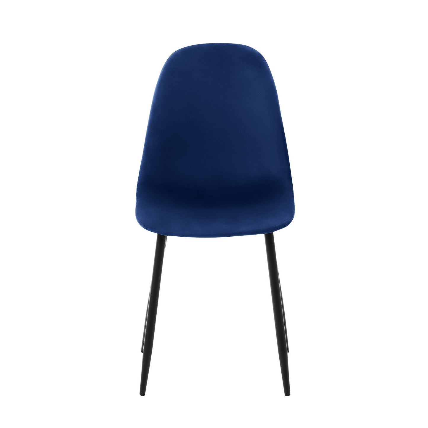 Set de 4 sillas terciopelo Oxford - Azul y Negro - Tugow