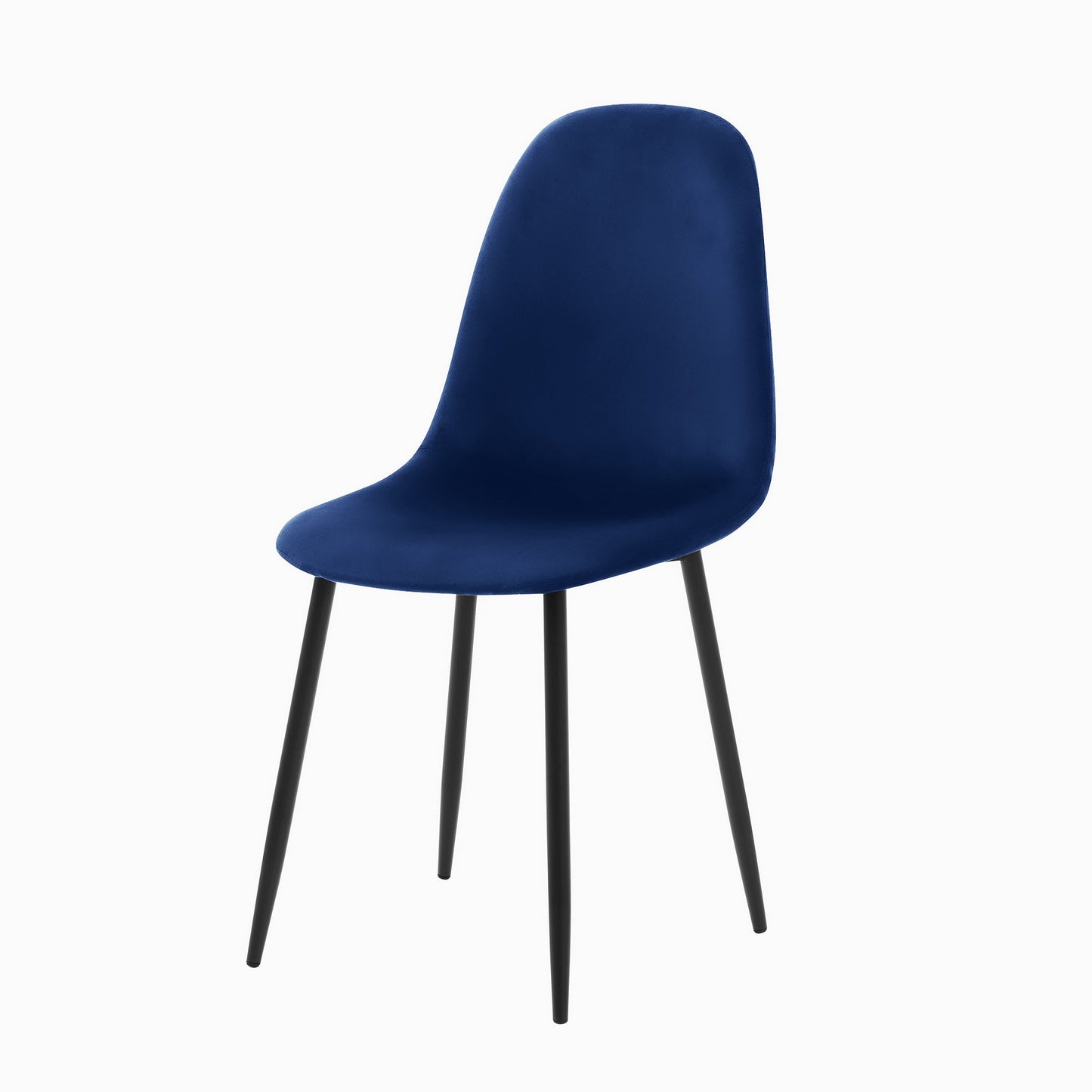 Set de 4 sillas terciopelo Oxford - Azul y Negro - Tugow