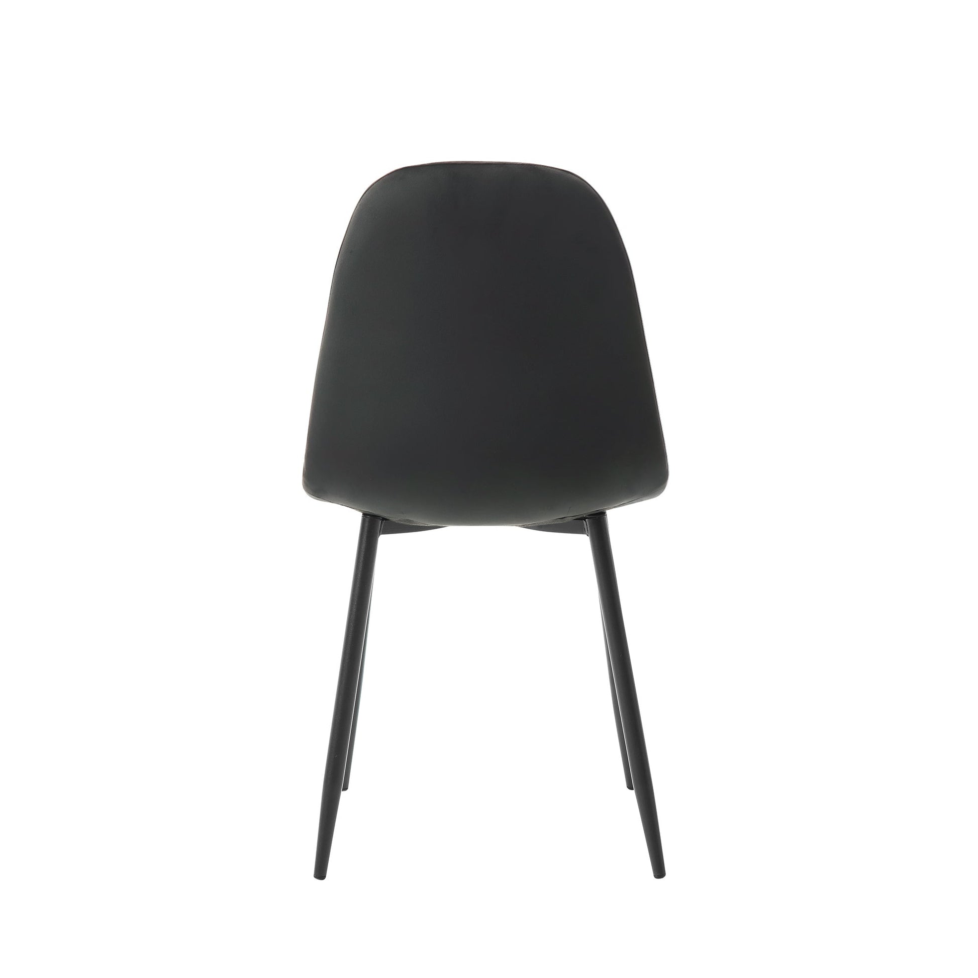 Set de 4 sillas terciopelo Oxford - Gris y Negro - Tugow