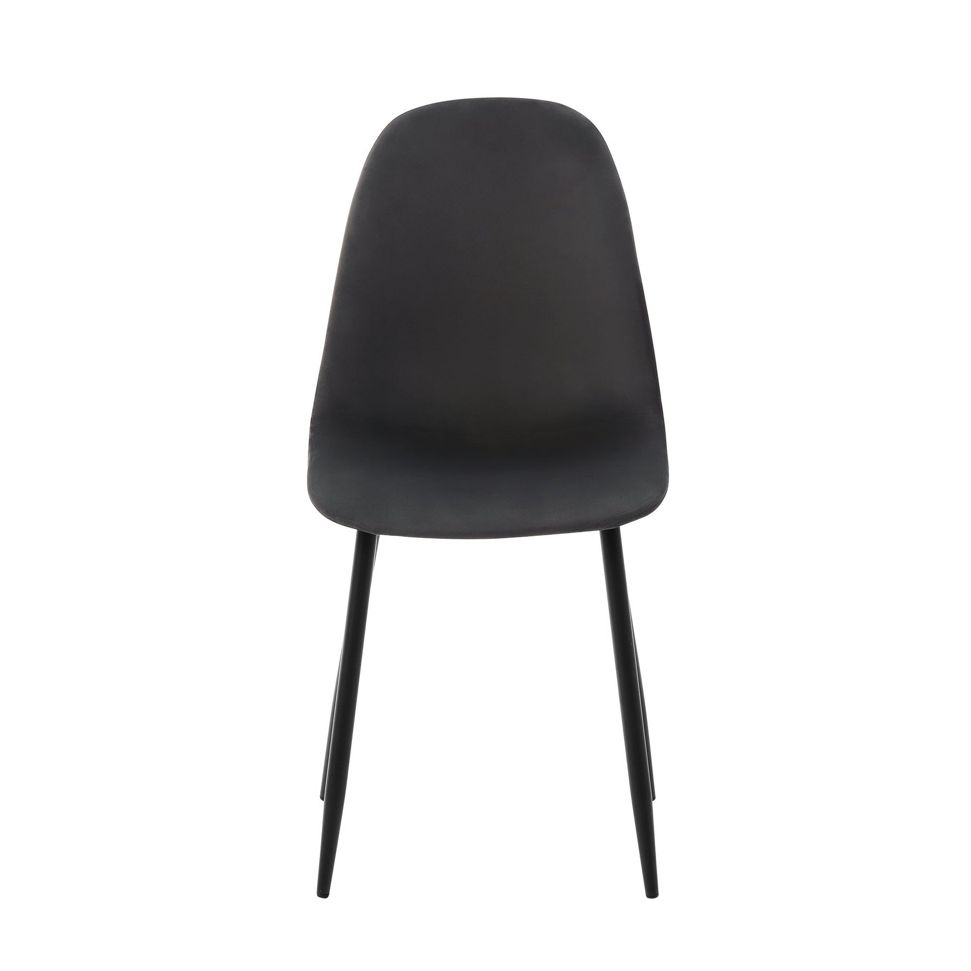 Set de 4 sillas terciopelo Oxford - Gris y Negro - Tugow