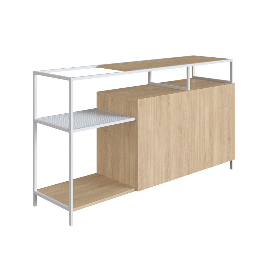 Buffete Bar Pret - Blanco y Color Madera - Tugow