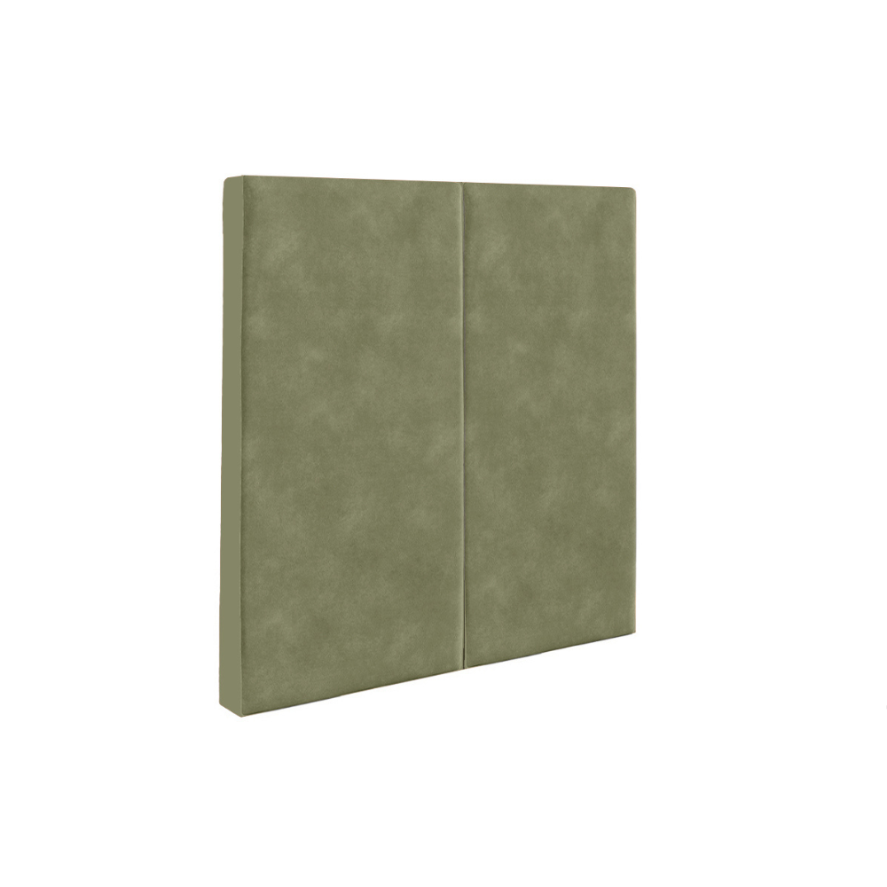 Juego de 2 Paneles Para Cabecera Modular Individual Lunaria - Tela Tipo Gamuzado Verde Olivo