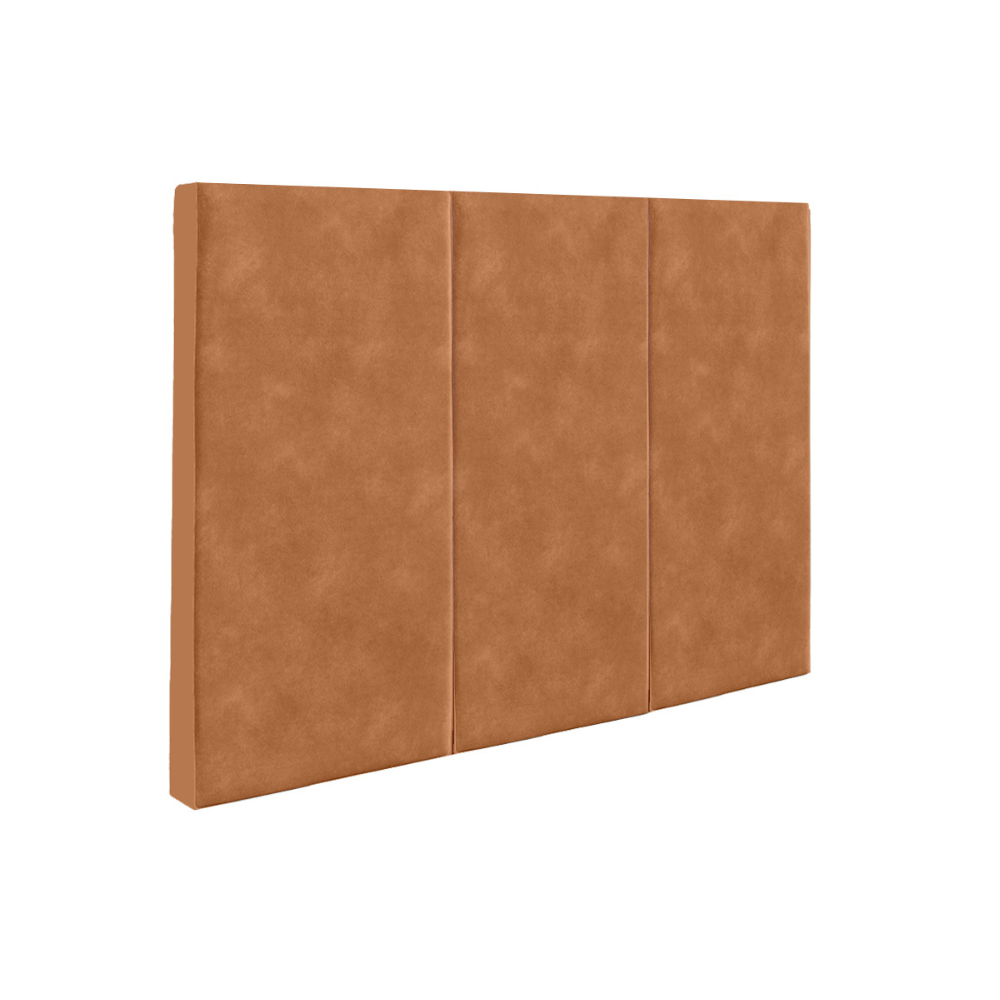 Juego de 3 Paneles Para Cabecera Modular Matrimonial /Queen Size Lunaria - Tela Tipo Gamuzado Camel