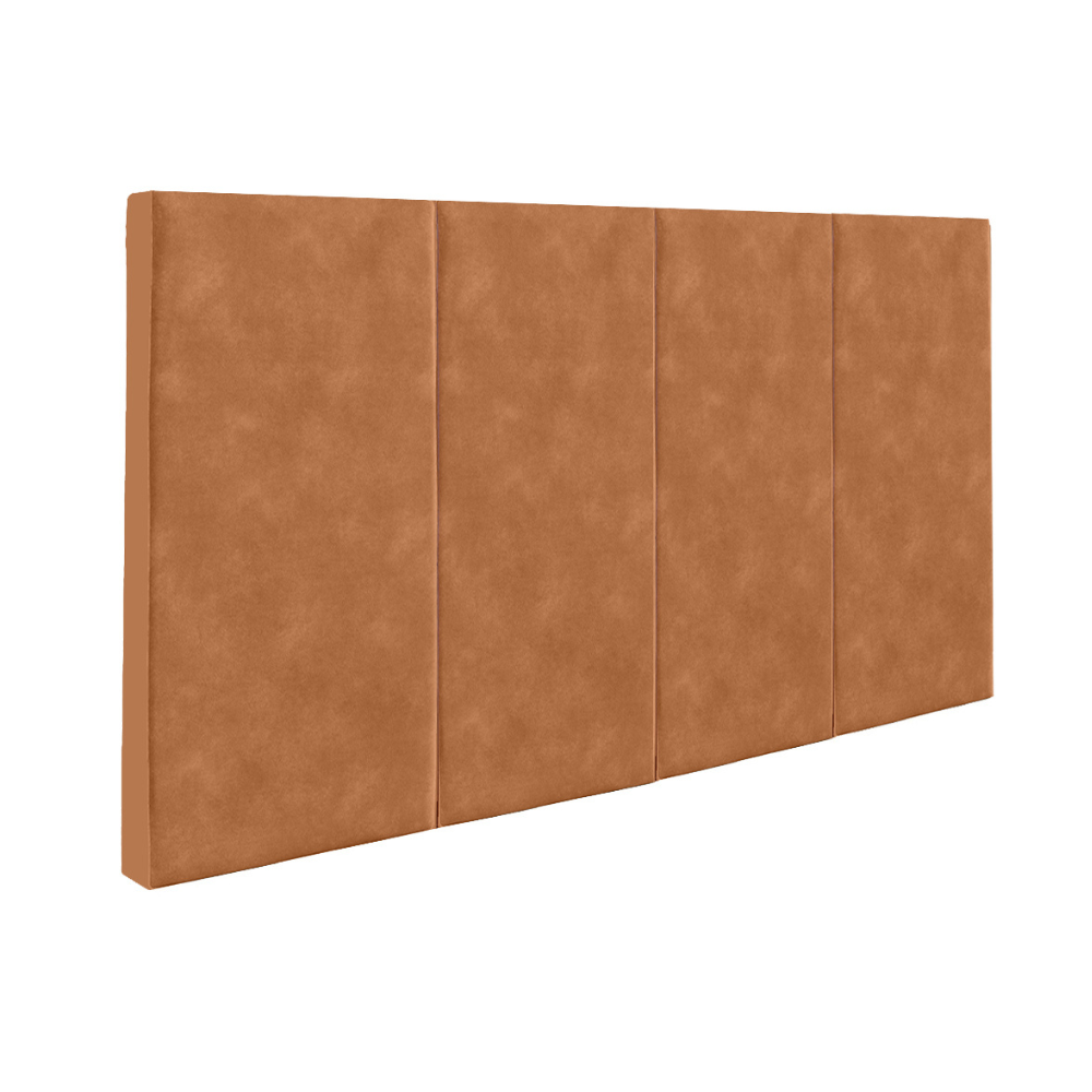 Juego de 4 Paneles Para Cabecera Modular King Size Lunaria - Tela Tipo Gamuzado Camel