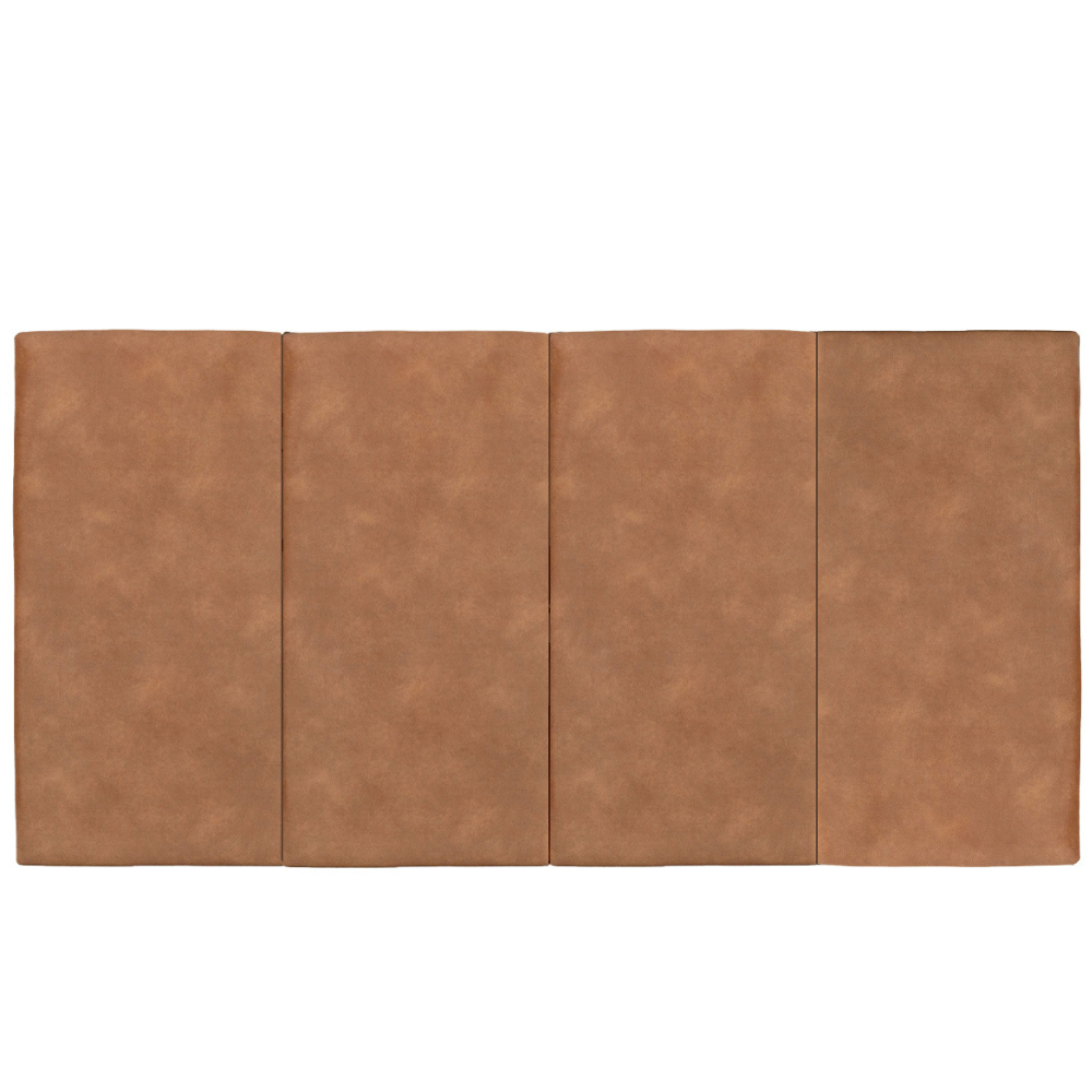 Juego de 4 Paneles Para Cabecera Modular King Size Lunaria - Tela Tipo Gamuzado Camel