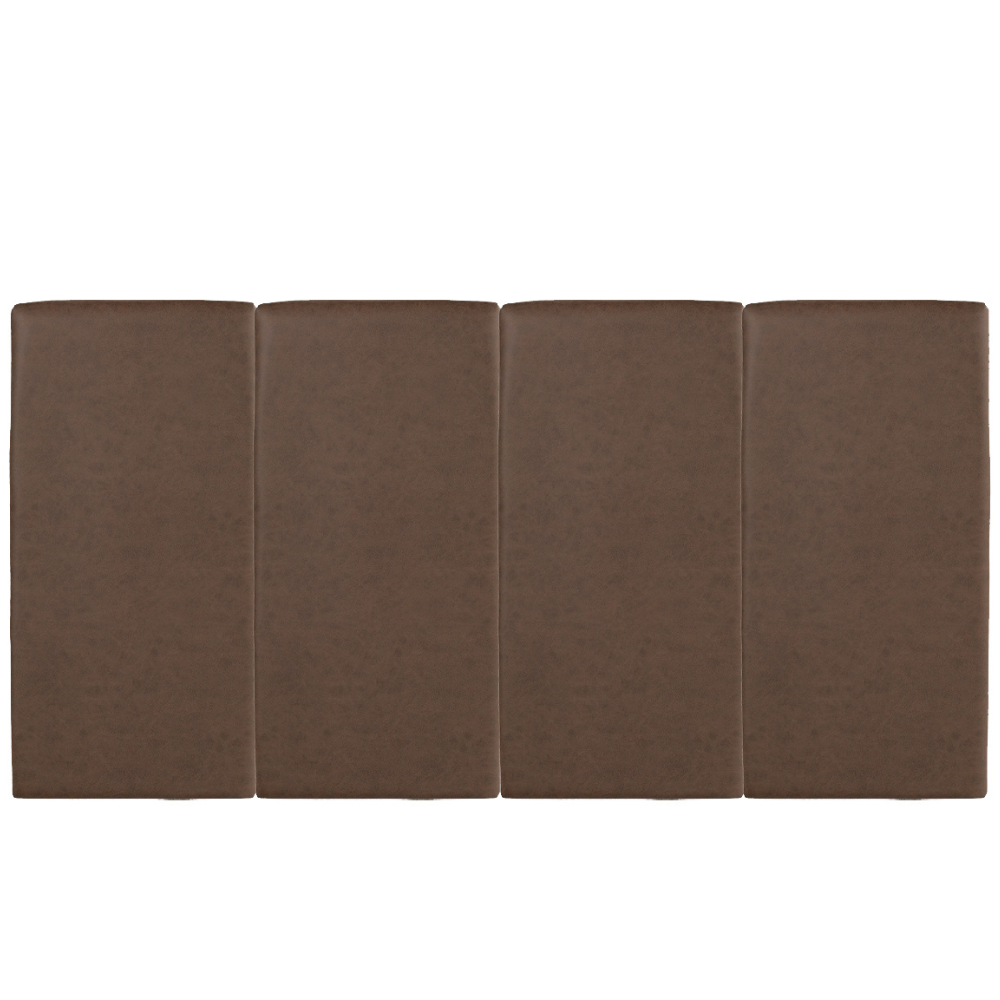 Juego de 4 Paneles Para Cabecera Modular King Size Lunaria - Tela Tipo Piel Chocolate