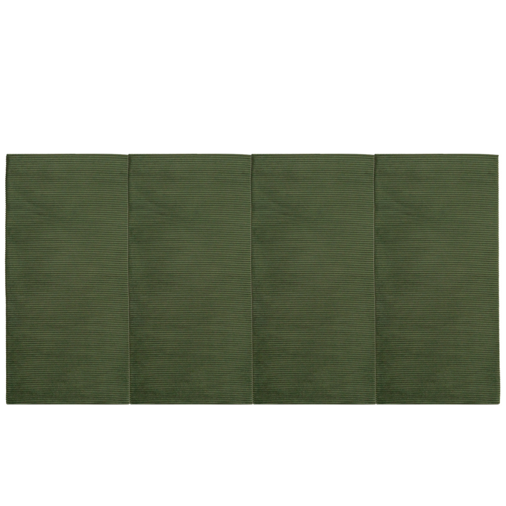 Juego de 4 Paneles Para Cabecera Modular King Size Lunaria - Tela Tipo Pana Verde Pino