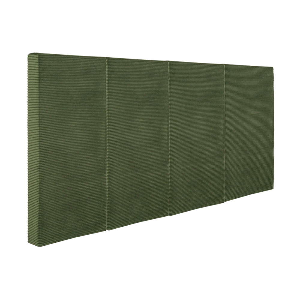 Juego de 4 Paneles Para Cabecera Modular King Size Lunaria - Tela Tipo Pana Verde Pino