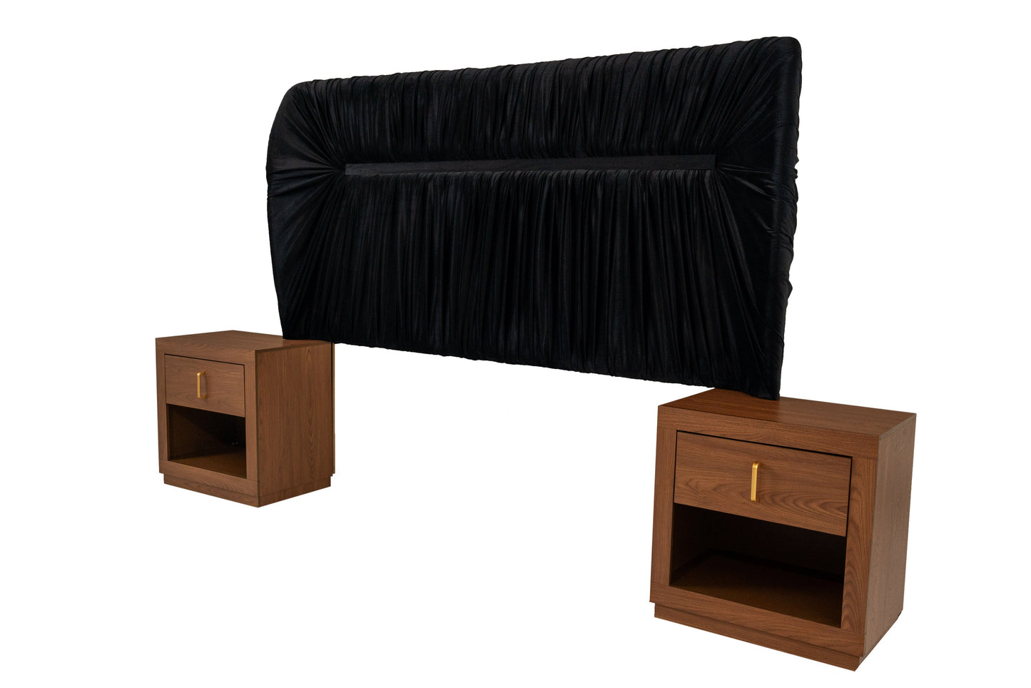 Recámara King Size de 5 pz Bruna - Negro y Nogal