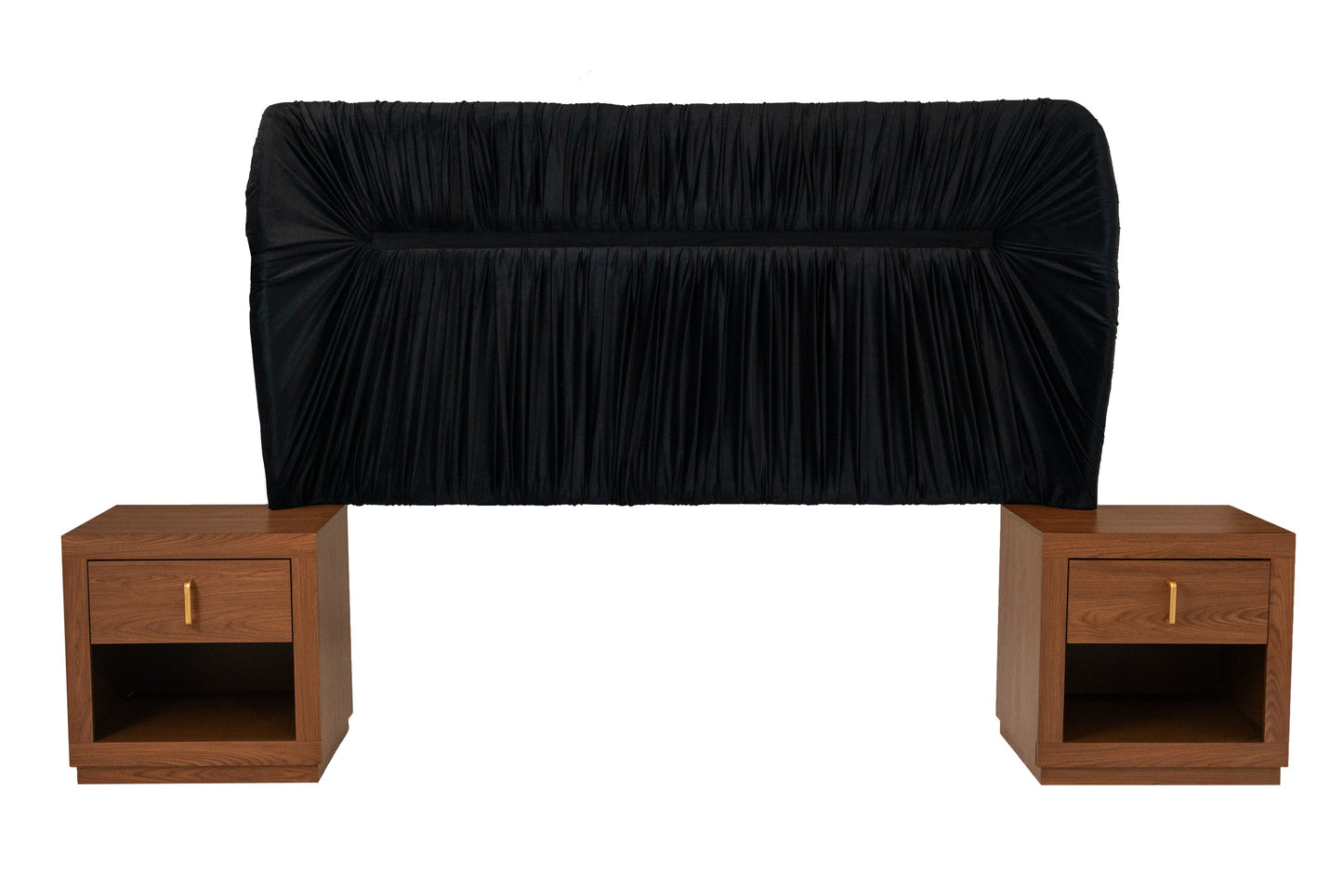 Recámara King Size de 5 pz Bruna - Negro y Nogal