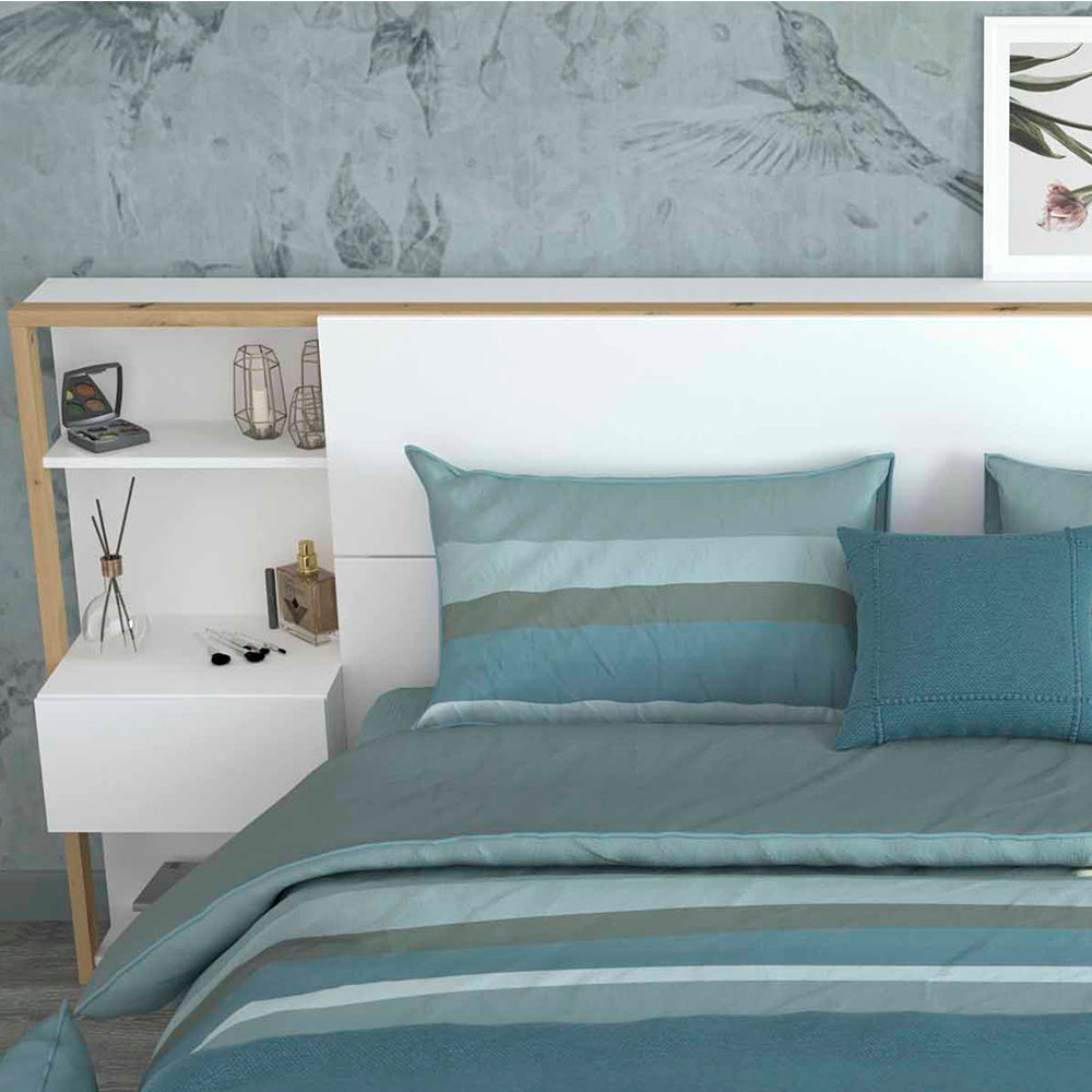 Cabecera con 2 burós Romane - Color Madera y Blanco - Tugow
