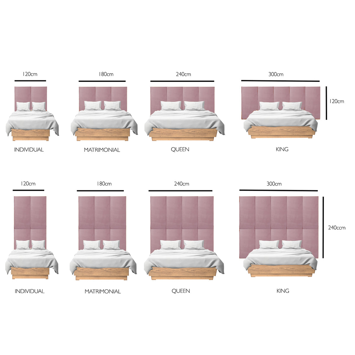 Panel para cabecera modular Lunaria - Rosa - Tugow