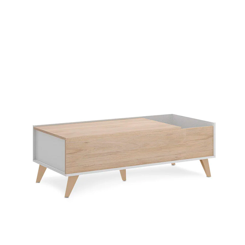 Mesa de centro elevable Saint - Color Madera y Blanco - Tugow