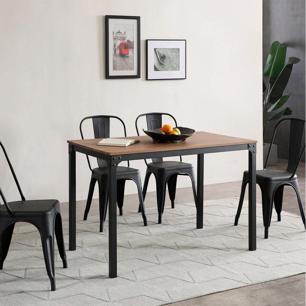 Mesa rectangular Sansa - Color Madera y Negro - Tugow
