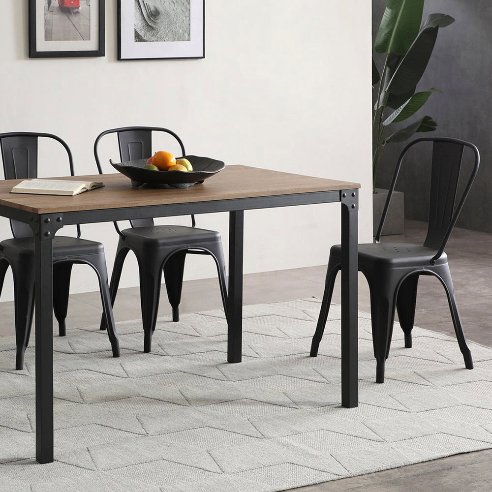 Mesa rectangular Sansa - Color Madera y Negro - Tugow