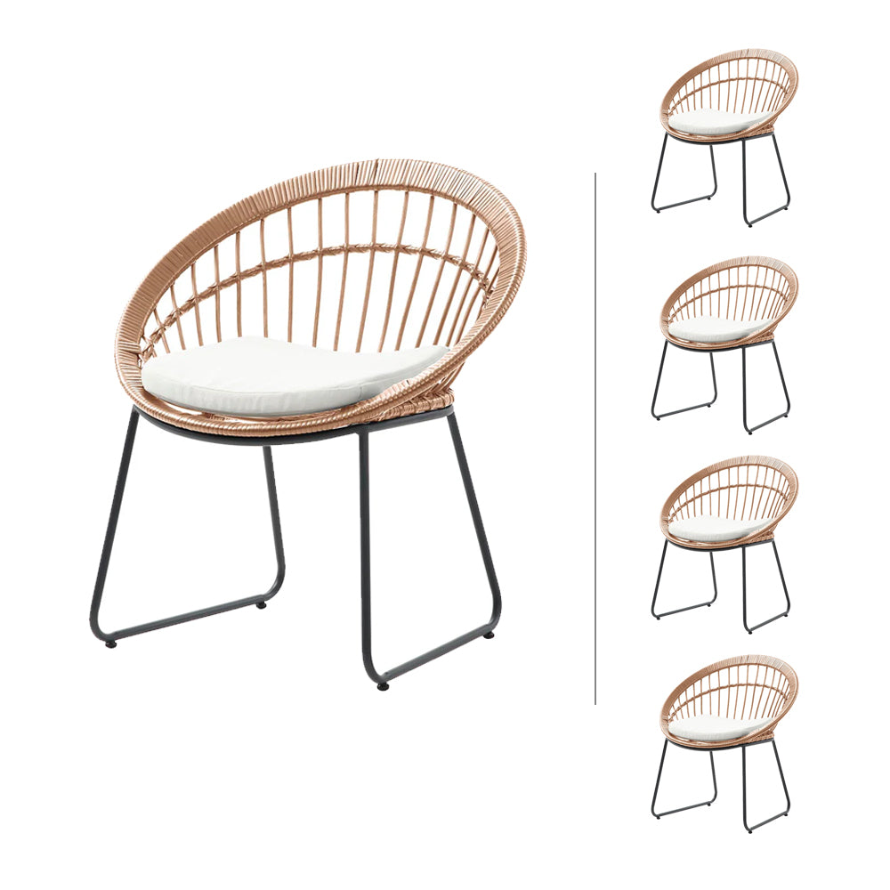 Set de 4 sillas de exterior Tavira - Natural - Tugow
