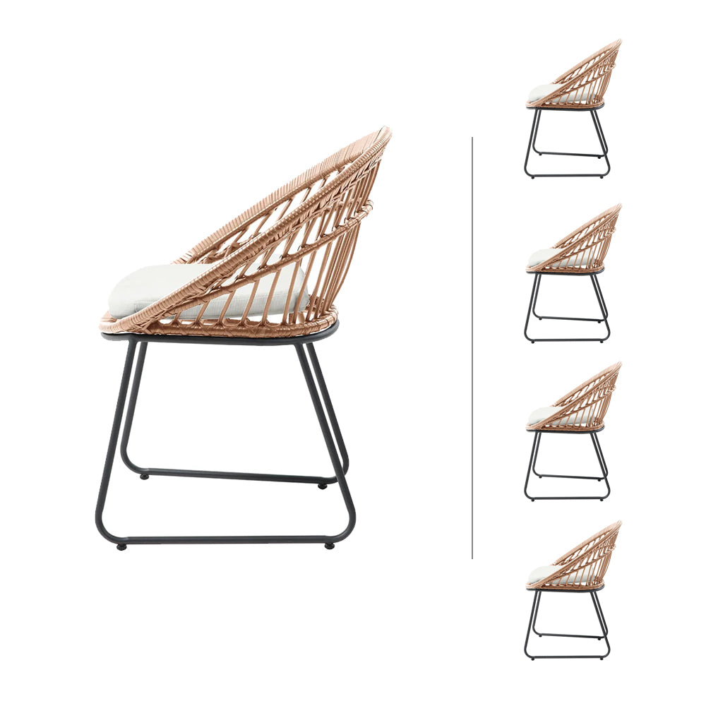 Set de 4 sillas de exterior Tavira - Natural - Tugow
