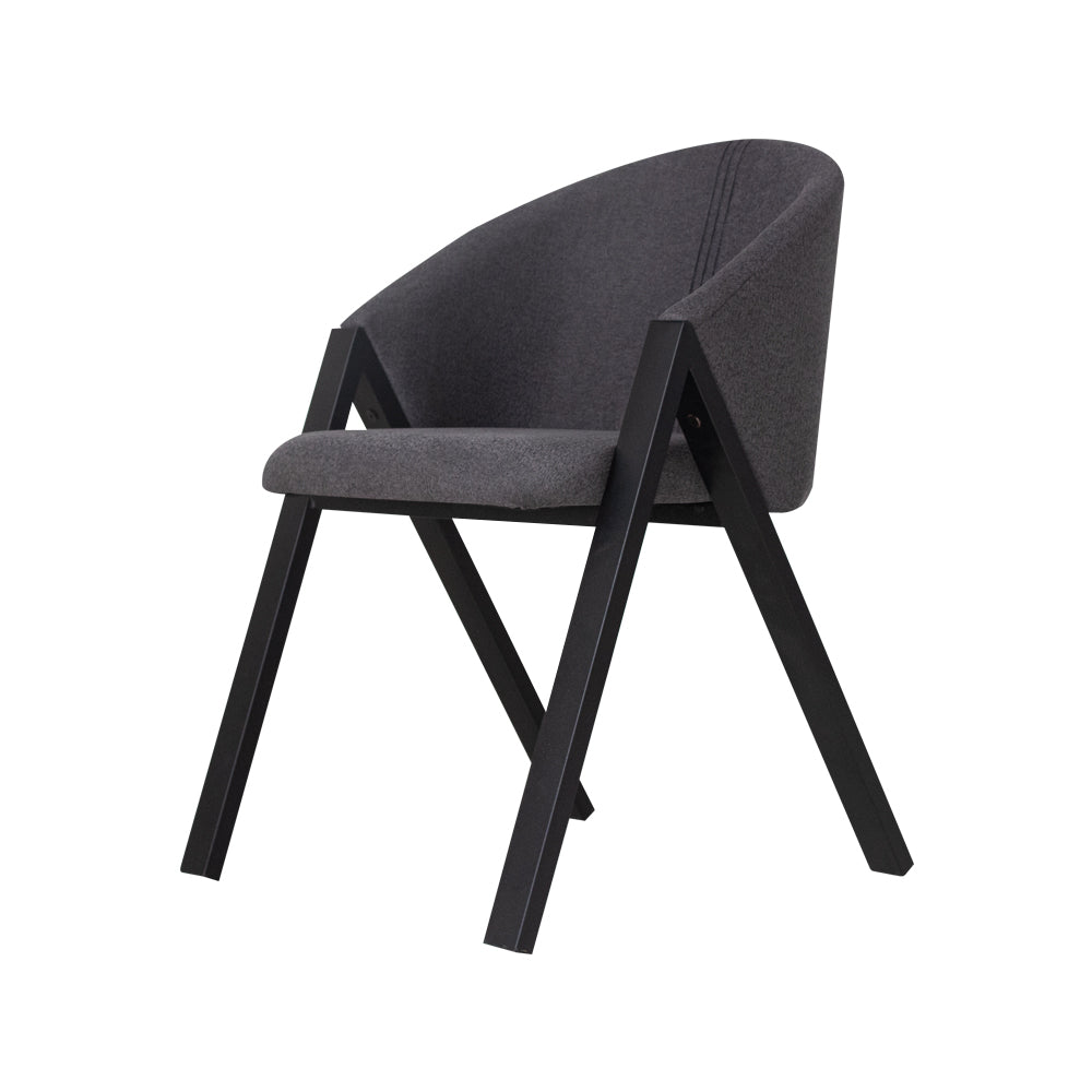 Silla de comedor Tapizada Vikko - Gris y Negro