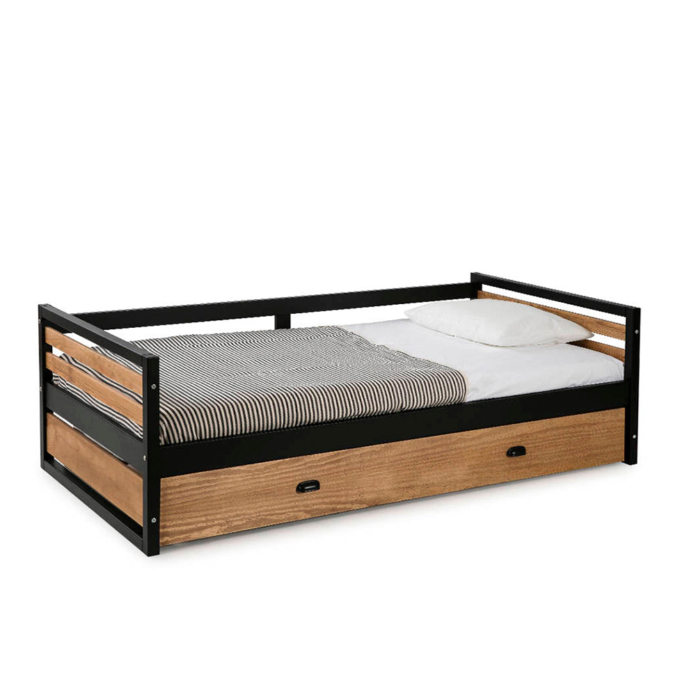 Cama Nido Simba - Color Madera y Gris Oscuro - Tugow