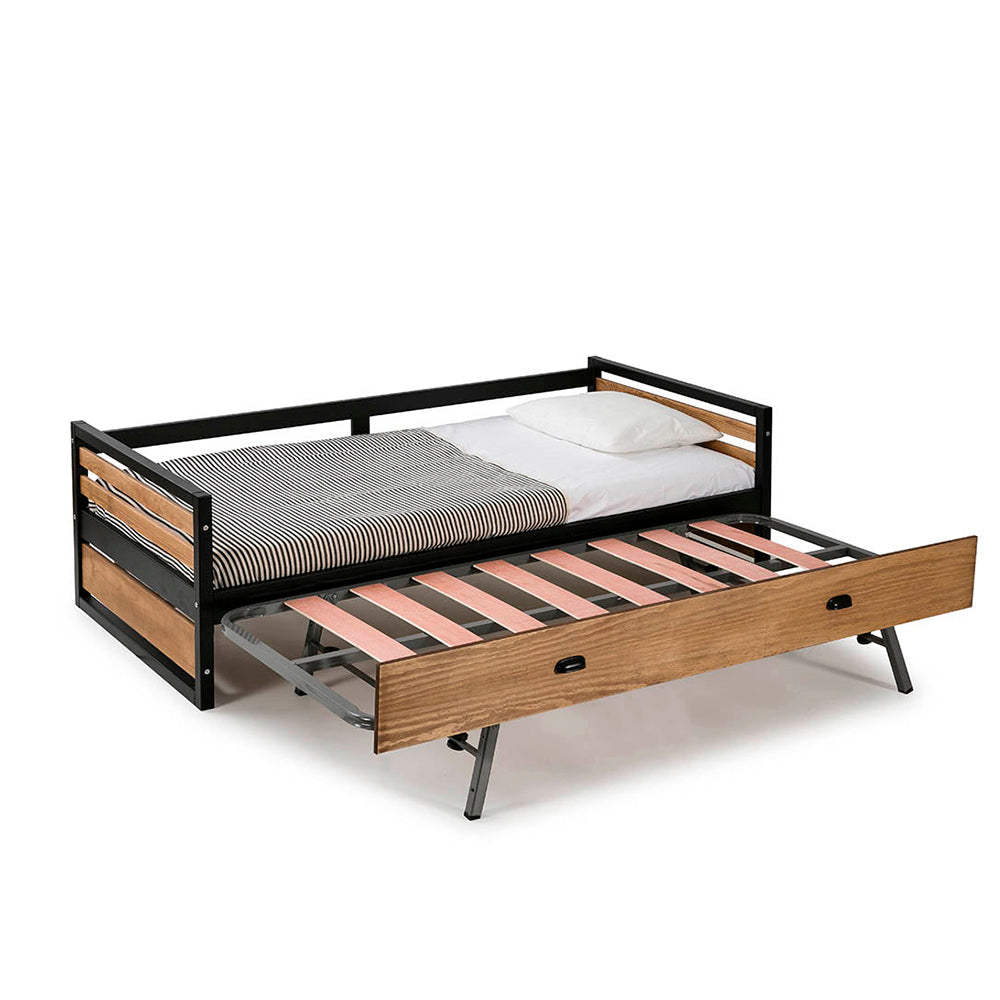 Cama Nido Simba - Color Madera y Gris Oscuro - Tugow
