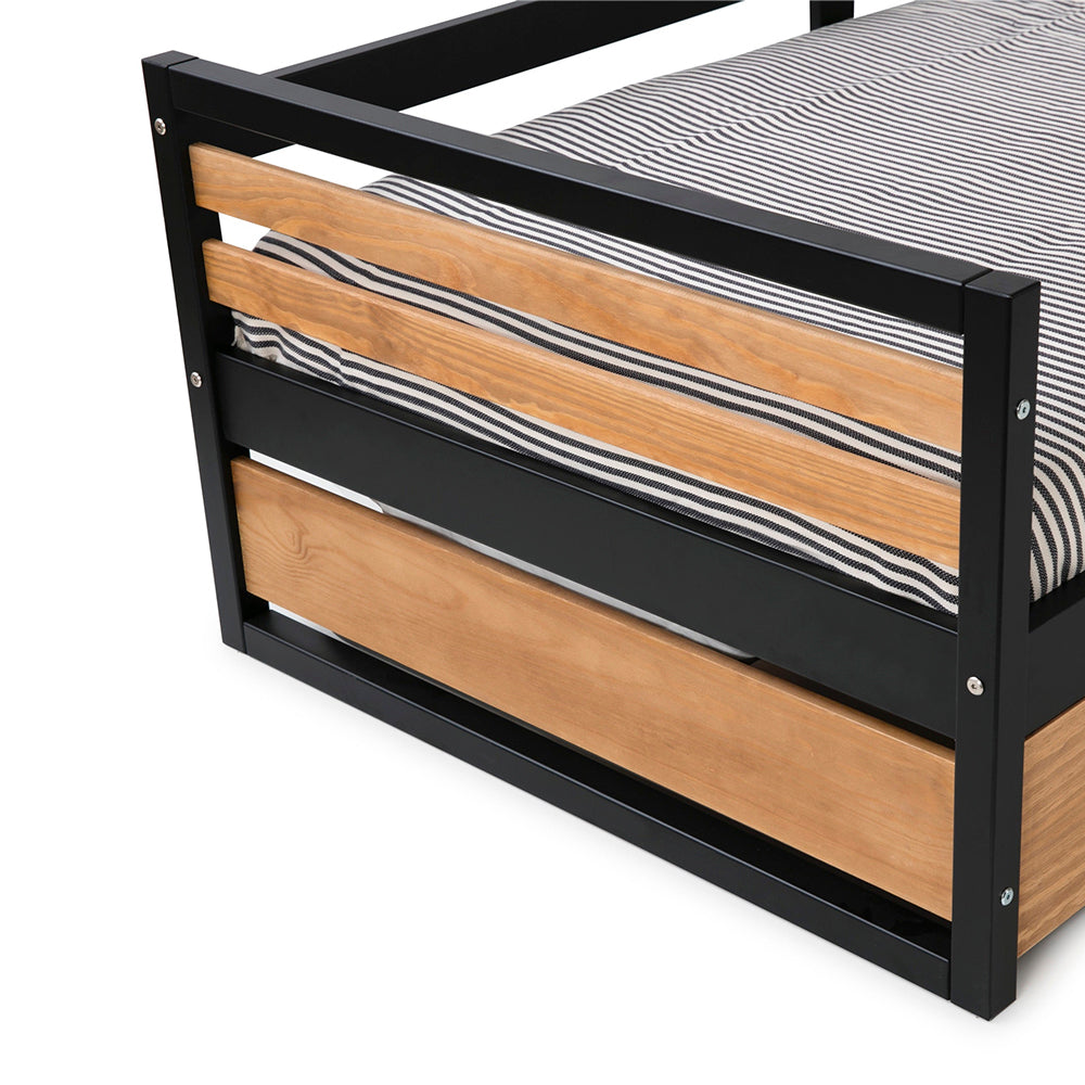 Cama Nido Simba - Color Madera y Gris Oscuro - Tugow