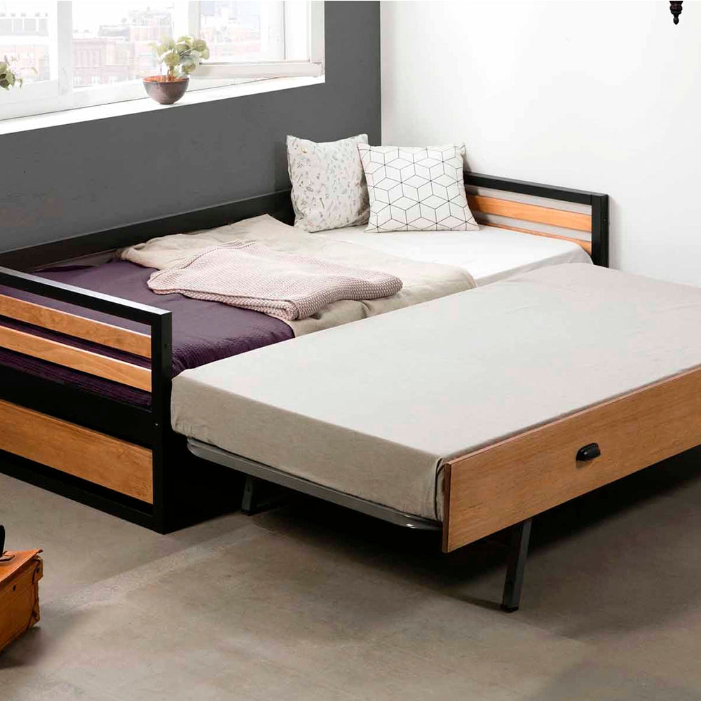 Cama Nido Simba - Color Madera y Gris Oscuro - Tugow