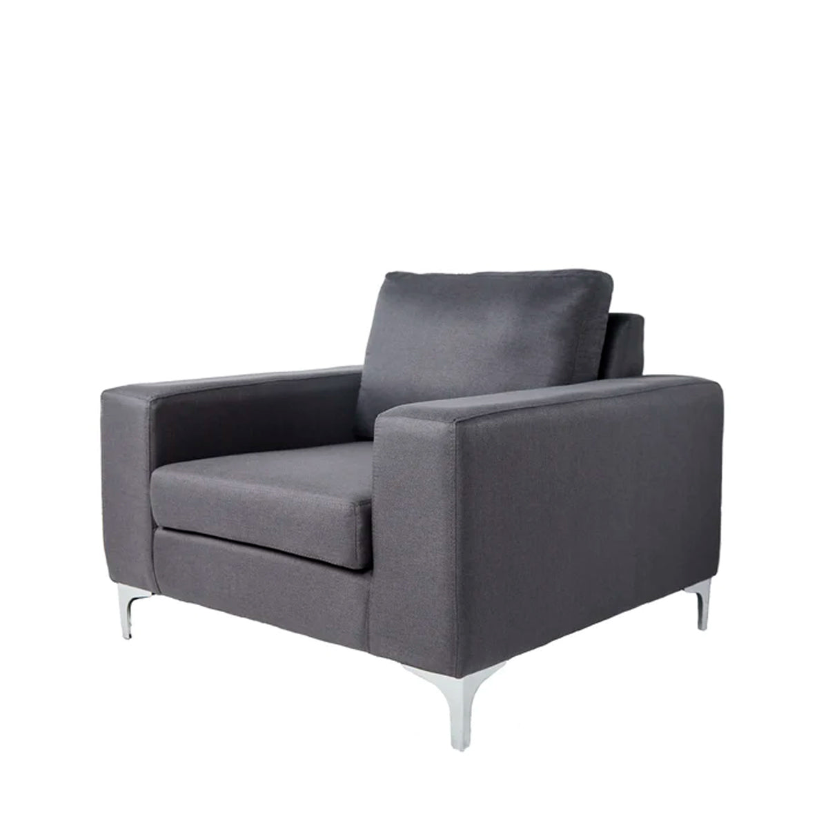 Sillón Etna - Gris Obscuro con patas plateadas - Tugow