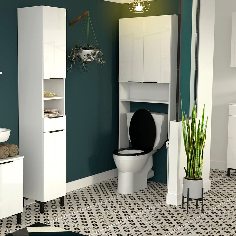 Mueble de baño de pie Sovrana - Blanco Brillante - Tugow