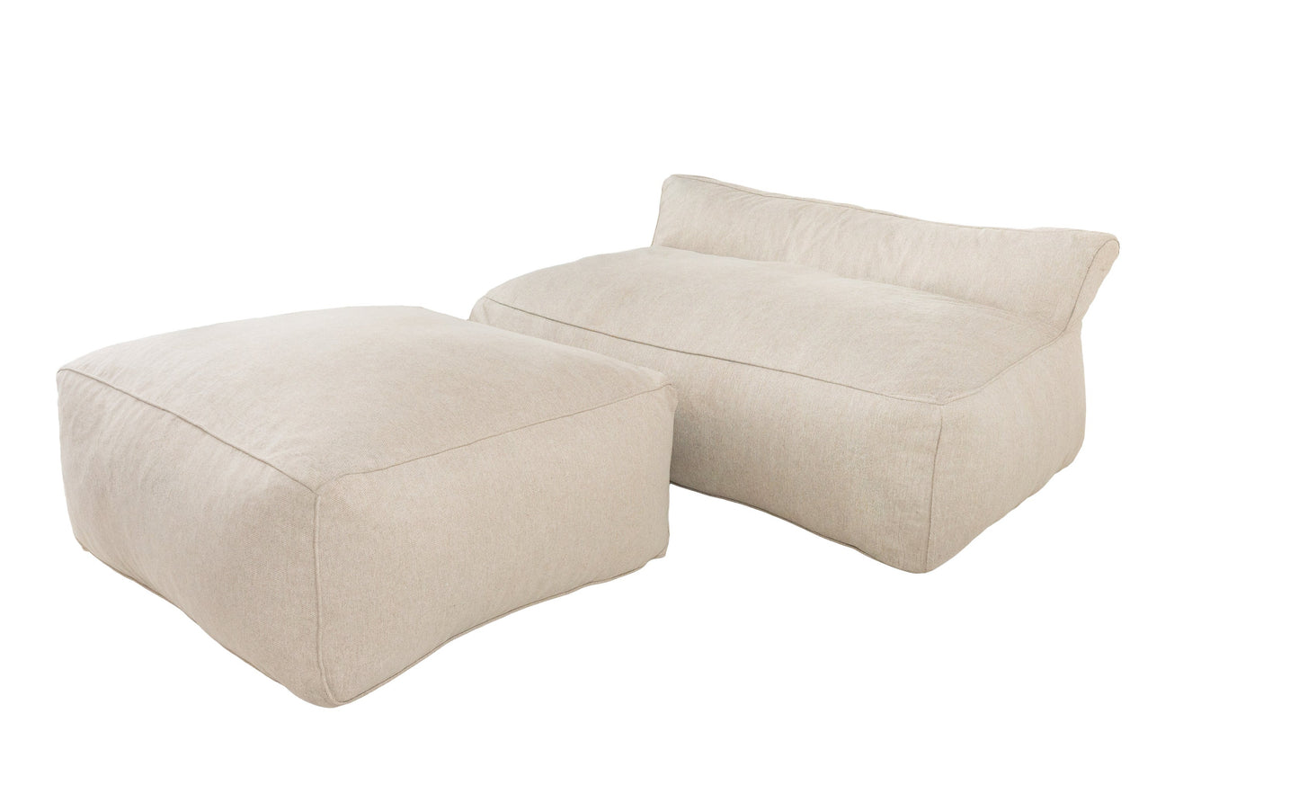Puff de 2 plazas y Taburete Novo - Beige