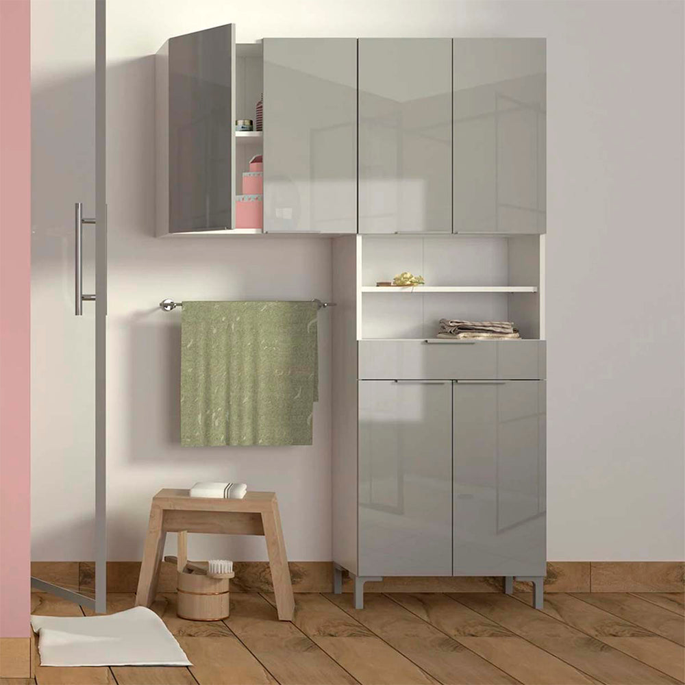 Armario de baño Sovrana - Gris Brillante - Tugow