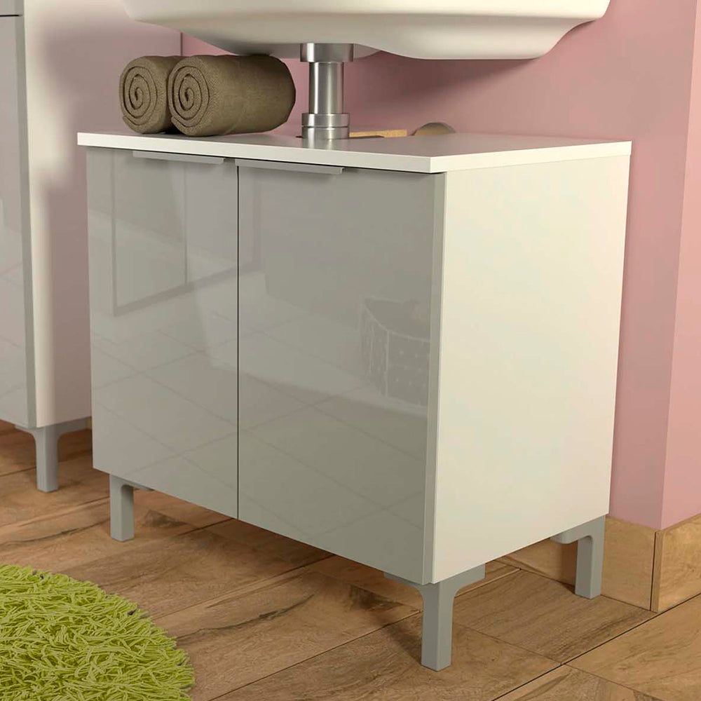 Mueble de baño de pie Sovrana - Gris Brillante - Tugow