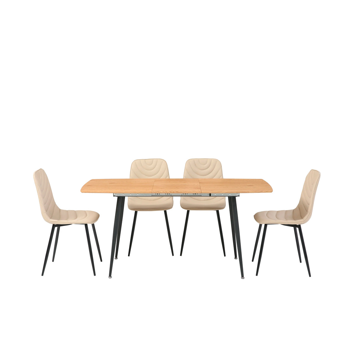 Mesa de comedor extensible Stanis - Color Madera y Negro - Tu Gow