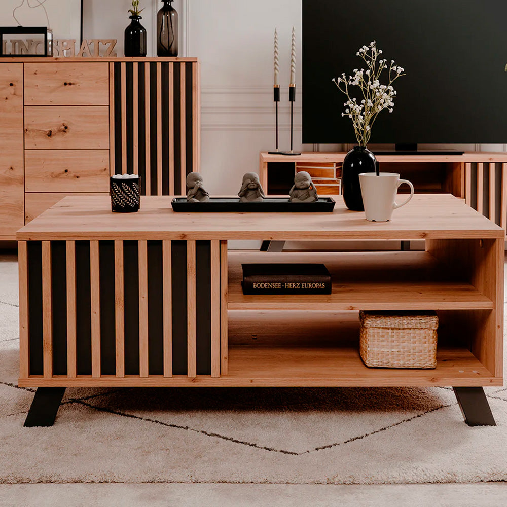 Mesa de centro Sumatra - Roble y Gris Oscuro - Tugow
