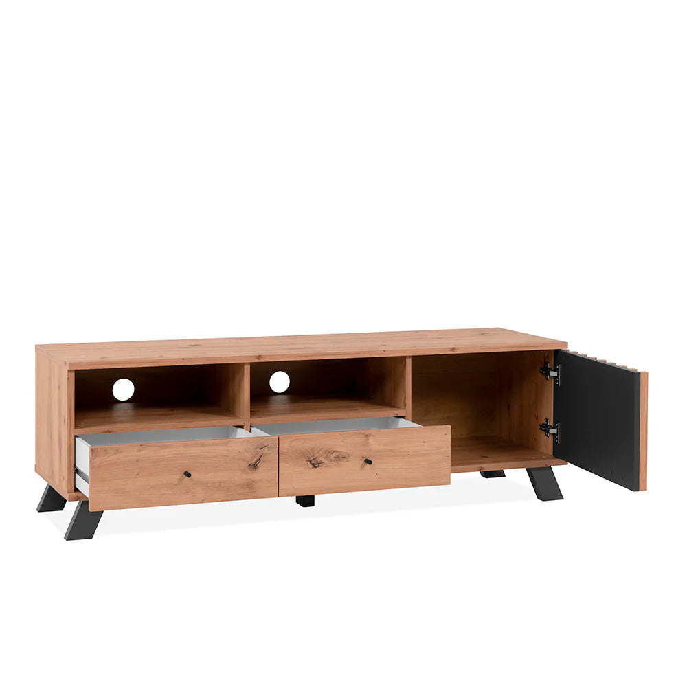 Mesa para tv Sumatra - Roble y Gris Oscuro - Tugow
