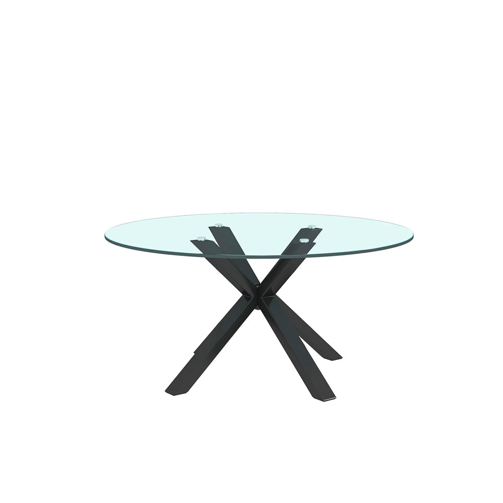 Mesa de Centro circular Suron - Negro y Cristal - Tugow