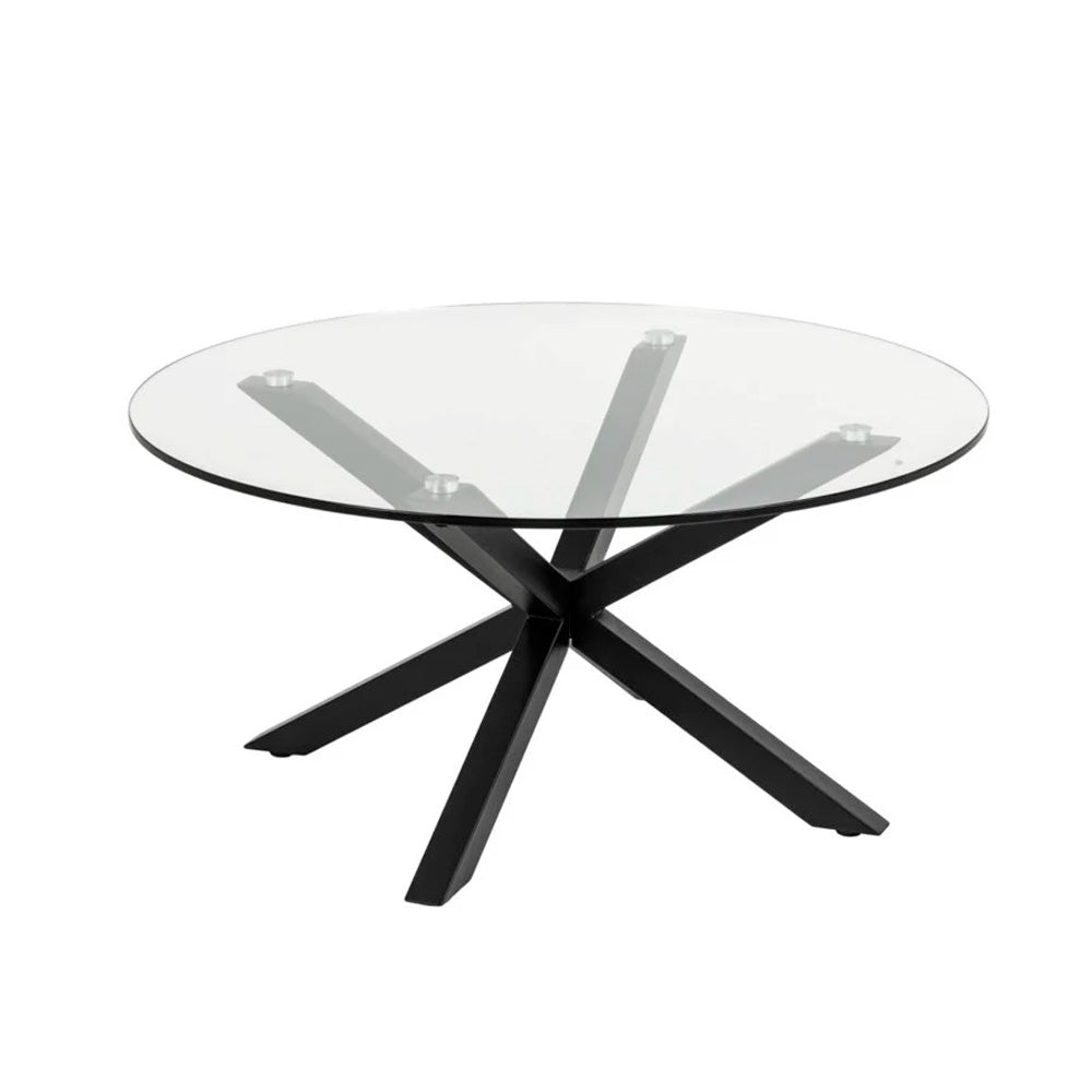 Mesa de Centro circular Suron - Negro y Cristal - Tugow