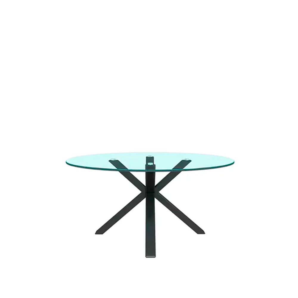 Mesa de Centro circular Suron - Negro y Cristal - Tugow