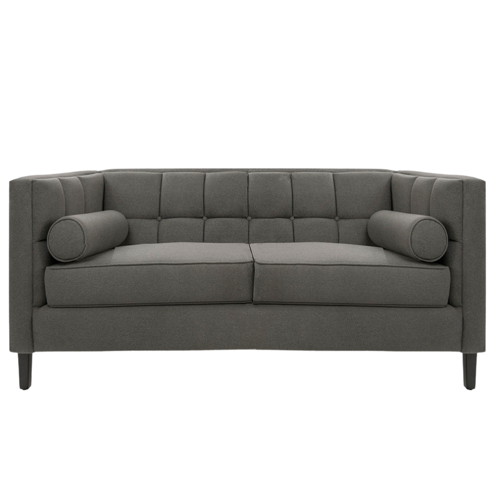 Sofá de 2 plazas Tova - Tipo Gamuzado Gris Oxford