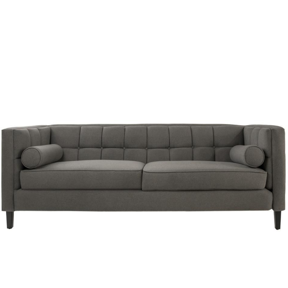 Sofá de 3 plazas Tova - Tipo Gamuzado Gris Oxford