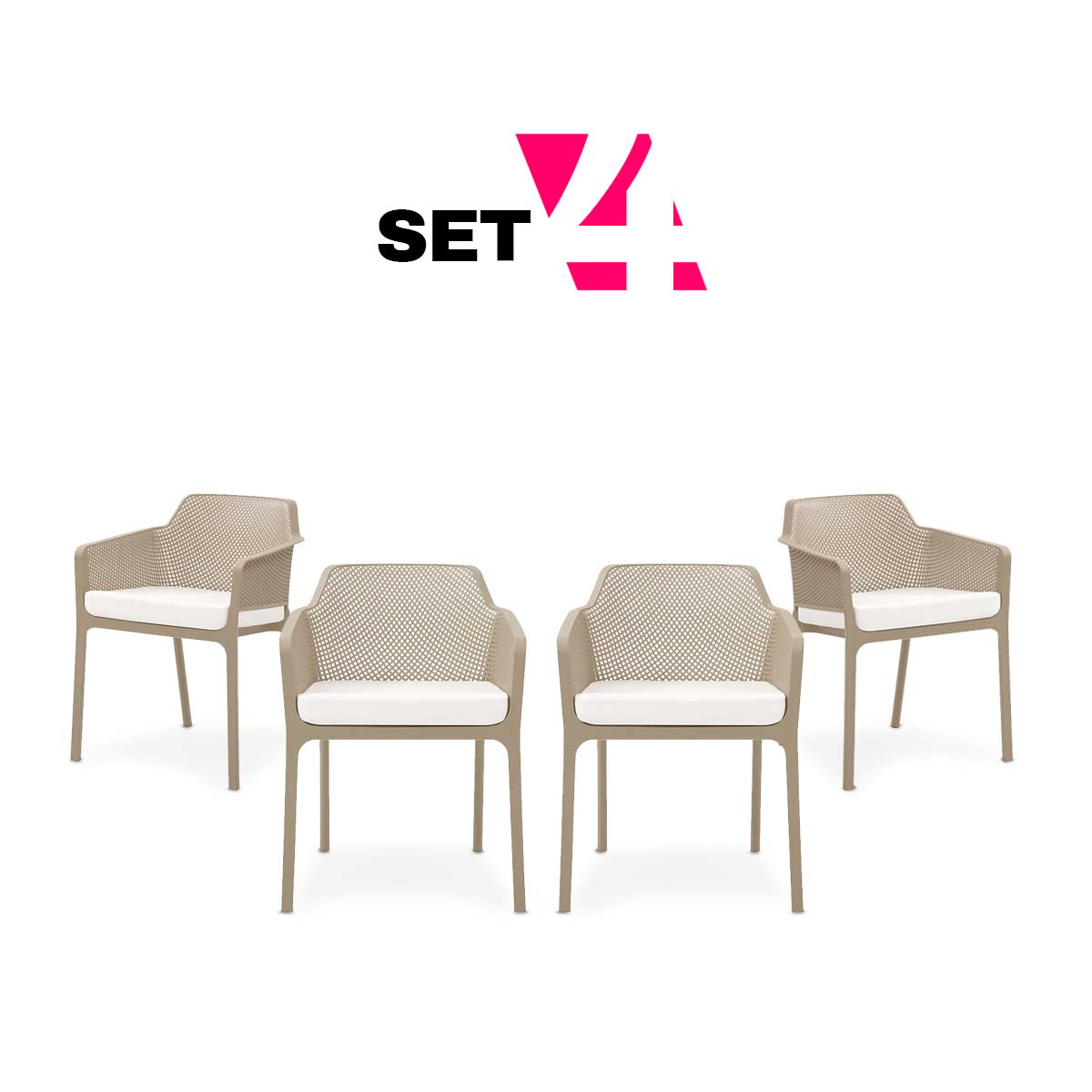 Set de 4 sillas de exterior Galdania - Café - Tu Gow