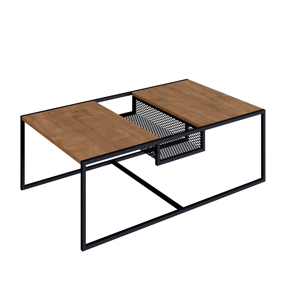 Mesa de centro Tanawat- Negro y Color Madera - Tugow