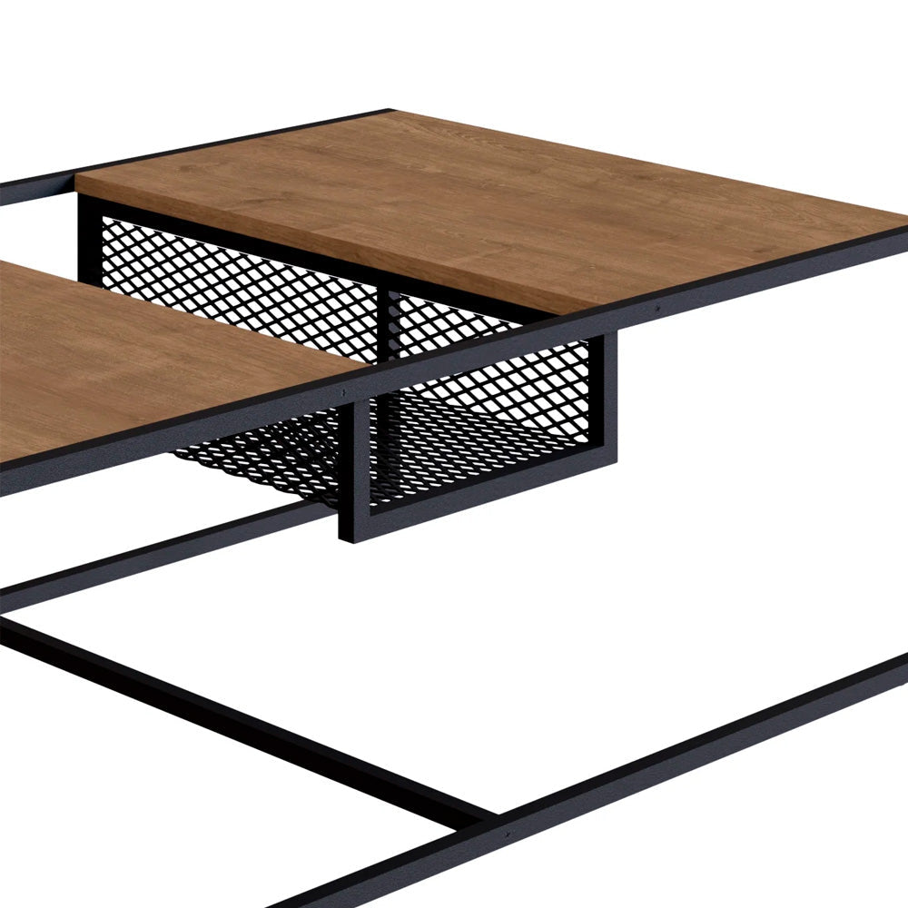 Mesa de centro Tanawat- Negro y Color Madera - Tugow