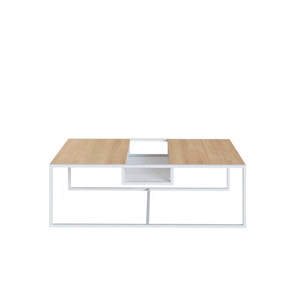 Mesa de centro Tanawat- Blanco y Color Madera - Tugow