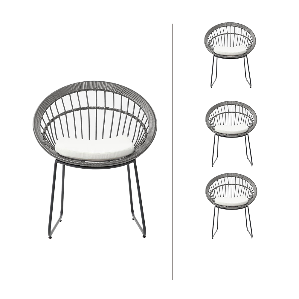 Set de 4 sillas de exterior Tavira - Gris - Tugow