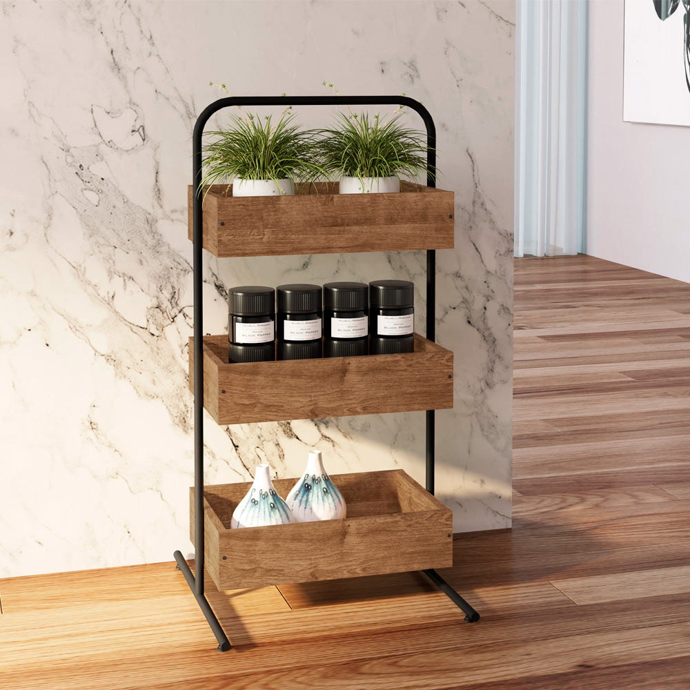 Organizador Tevy - Negro y Color Madera - Tugow