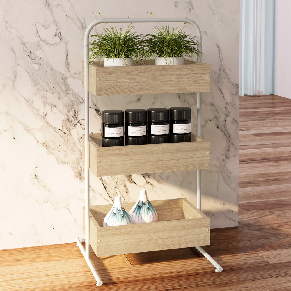 Organizador Tevy - Blanco y Color Madera - Tugow