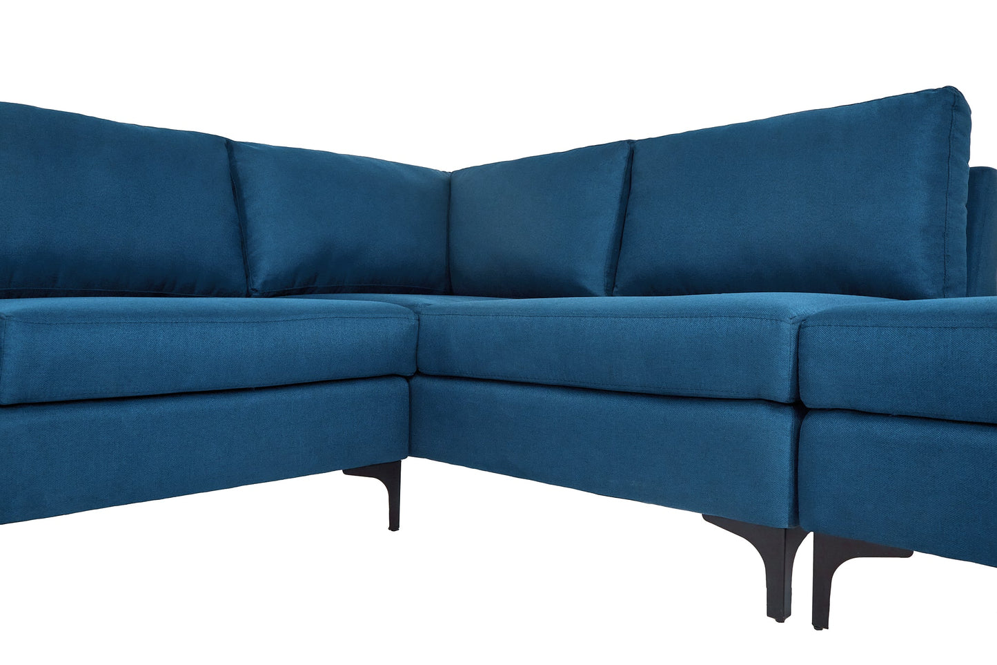 Sofá escuadra derecho Etna - Azul Navy con patas negras - Tugow