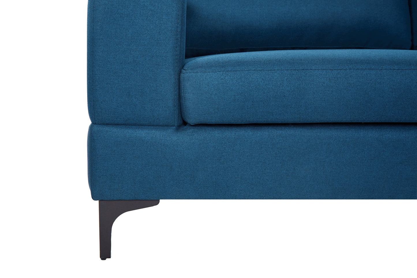 Sofá escuadra derecho Etna - Azul Navy con patas negras - Tugow
