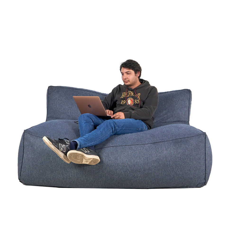 Puff de 2 Plazas Novo - Azul Marino - Tugow